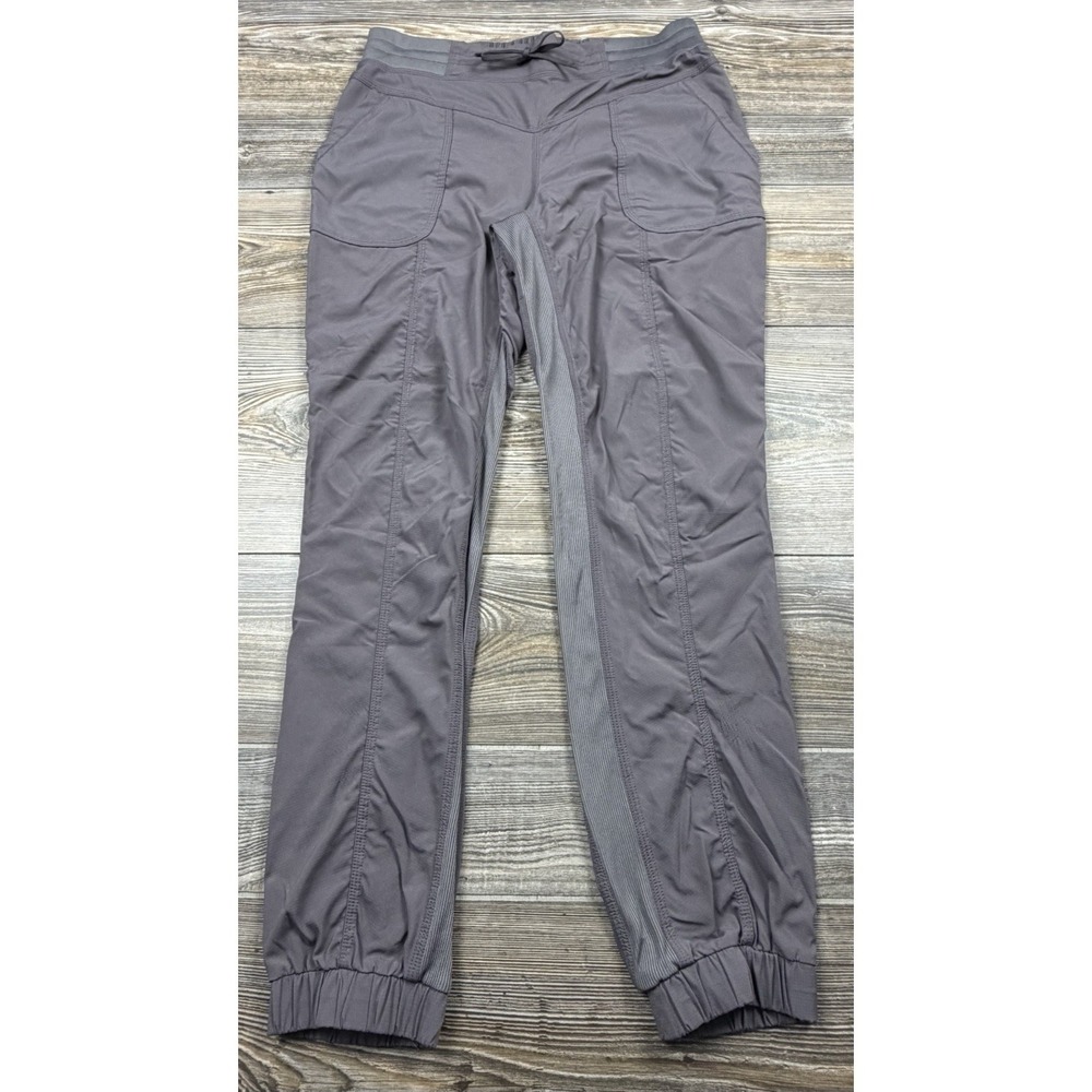 Indyeva Pants Womens M Black Jogger Zip Pocket Nylon Stretch Drawstring Athletic